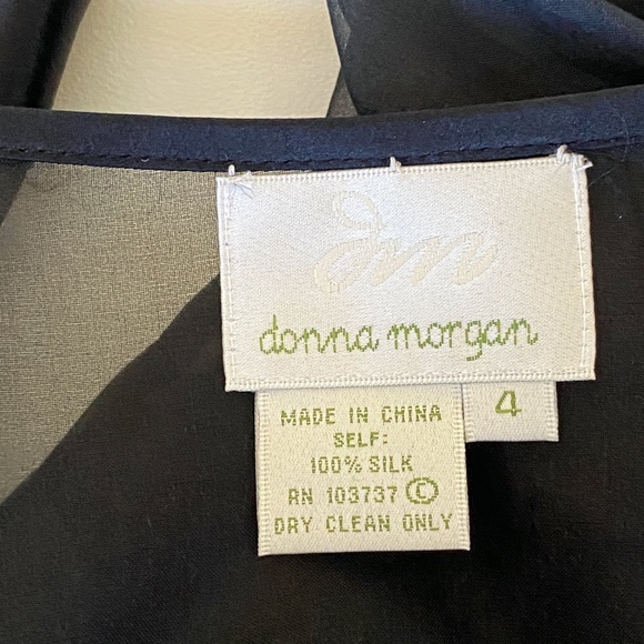 Donna Morgan Two Piece Sheath Black Dress Sz 4 - Picture 7 of 8